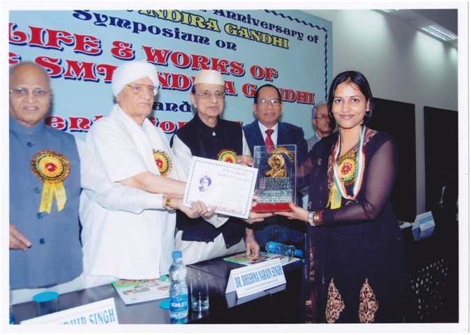 Indira Gandhi Sadbhavna Award and Gold Medal for excellence Indira Gandhi Sadbhavna Award and Gold Medal for excellence